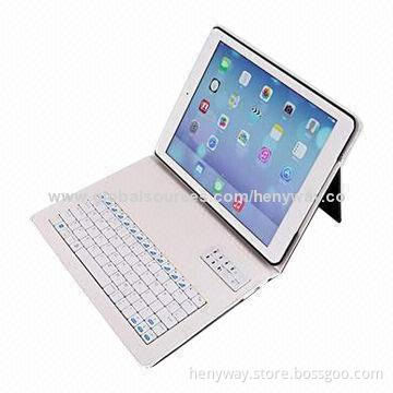 Leather Case for iPad with Bluetooth Keyboard, Power Bank and 12-hour Charging Time, Various Colors